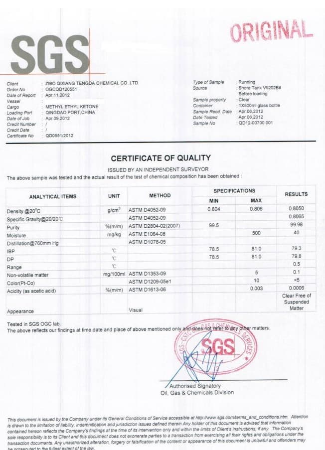 Sell Methyl ethyl ketone_purity above 99_9_ CAS NO_78_93_3